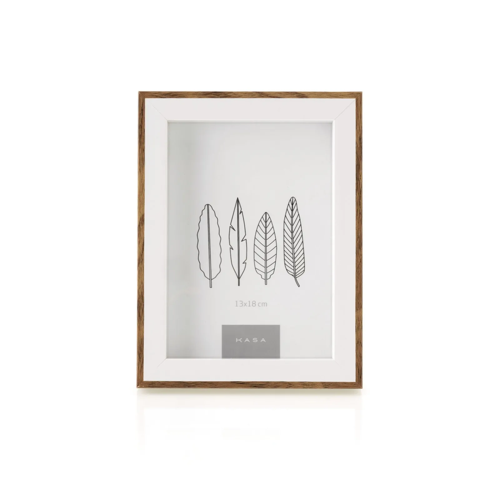 Outlet Kasa Moldura Branca com Contorno Castanho 13 x 18cm