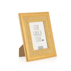 Hot Kasa Moldura Dourada com Rebordo Linho 10 X 15cm