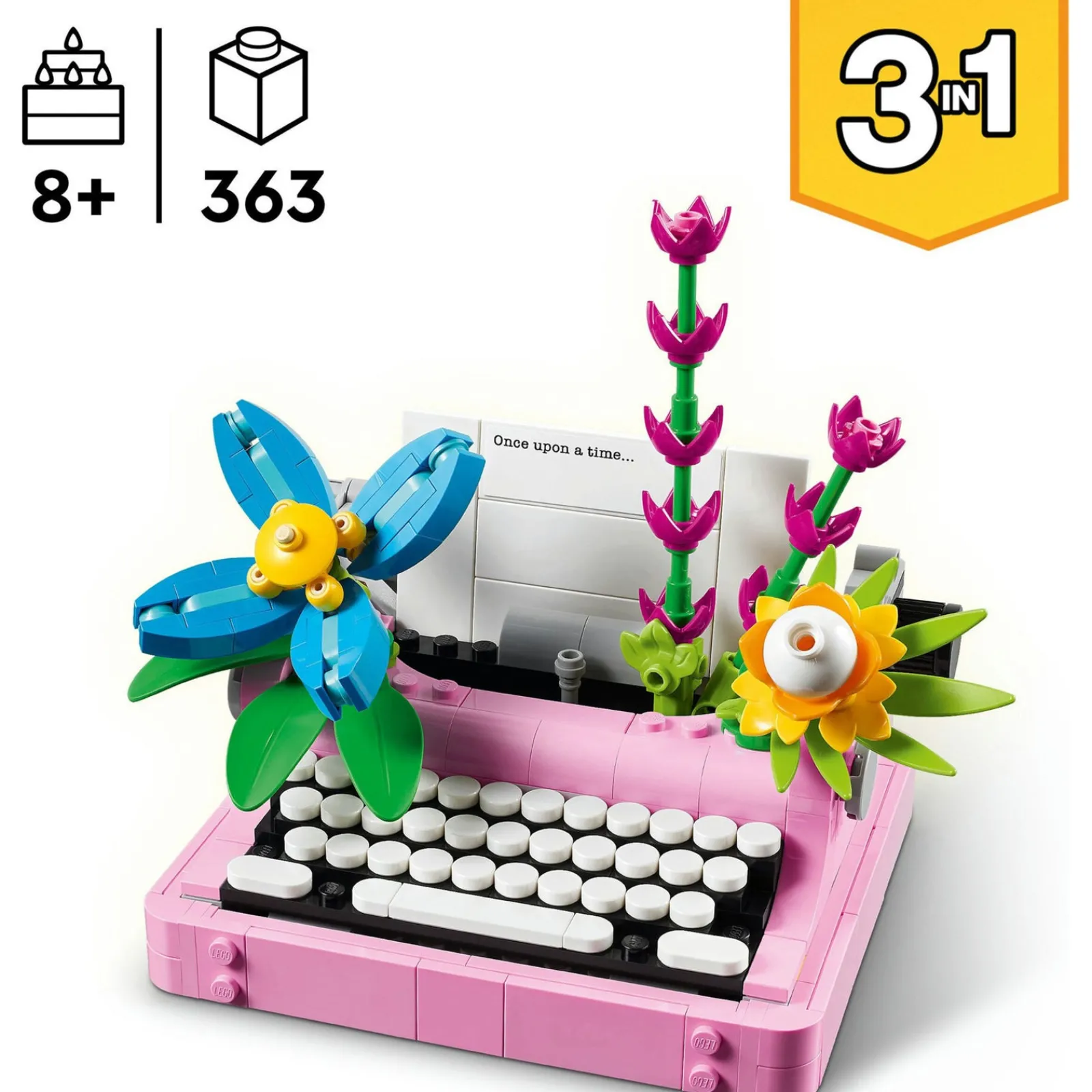 Lego-Creator Máquina De Escrever Com Flores Lego