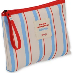 Outlet Mr Wonderfull Nécessaire Riscas Azul Vermelho Bege