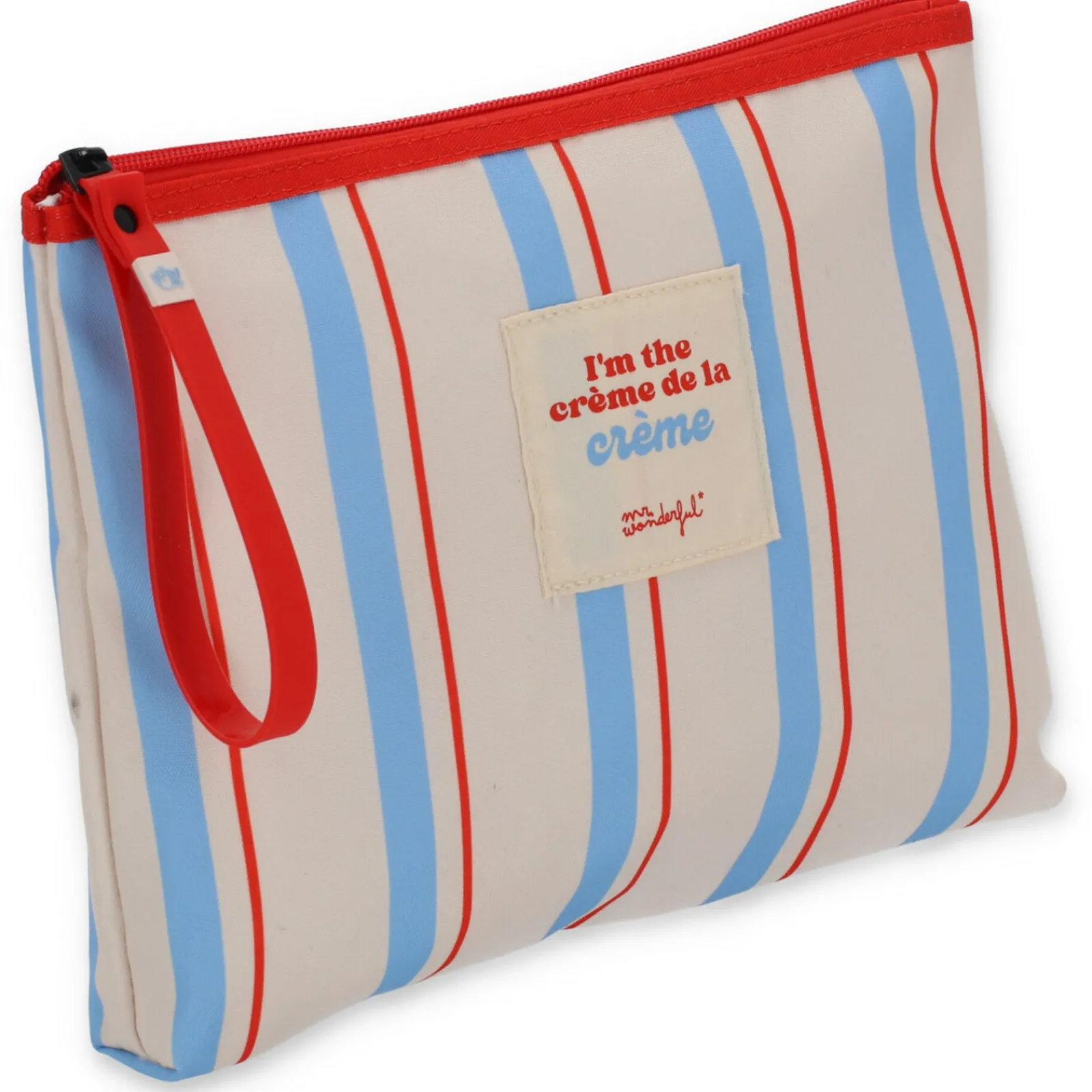 Outlet Mr Wonderfull Nécessaire Riscas Azul Vermelho Bege