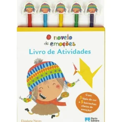 Porto Editora O Novelo de Emoções - Livro de Atividades- com 5 Lápis de Cor e 5 Borrachas Cheias de Emoção! de Elizabete Neves