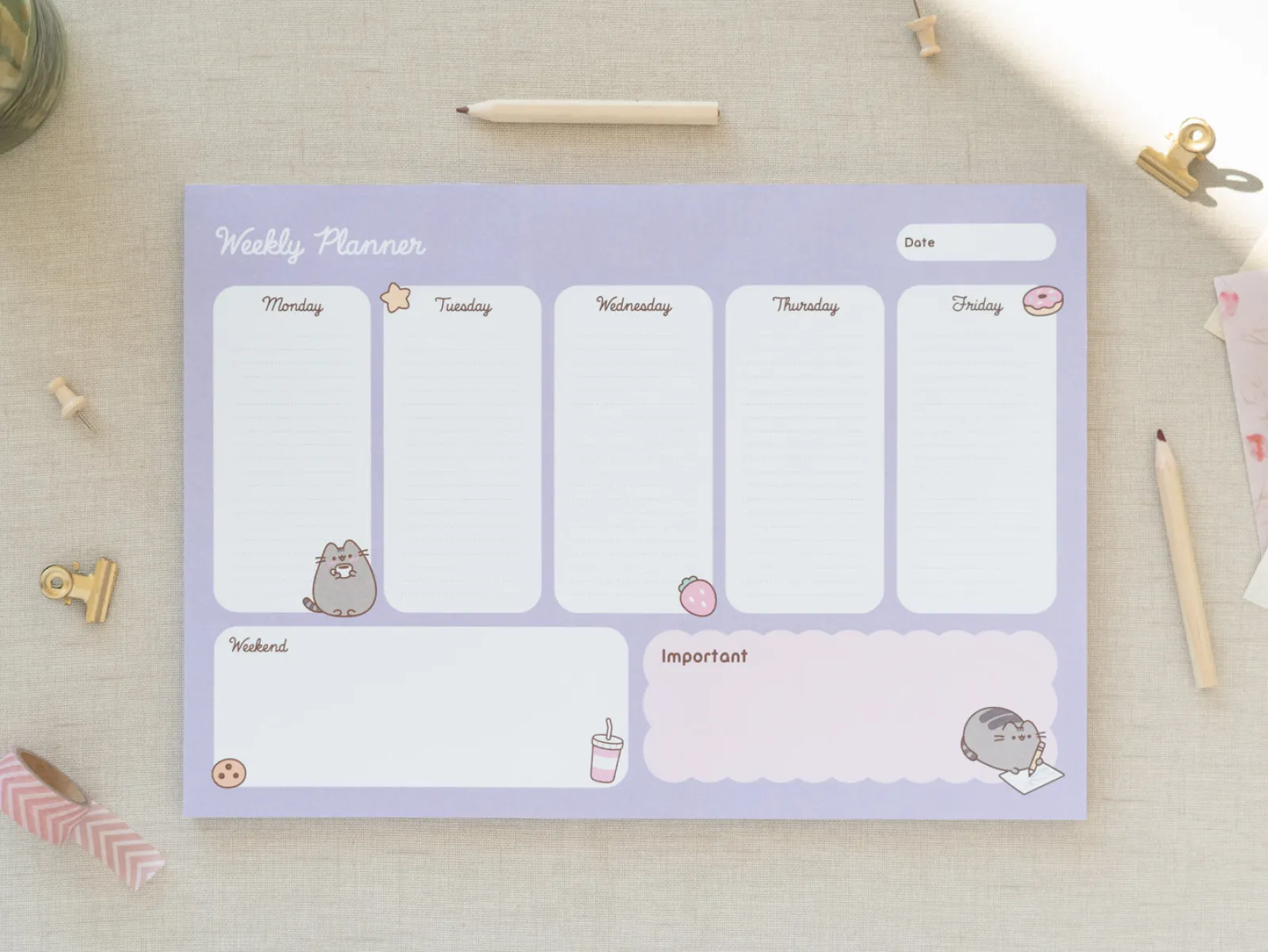 Hot Pusheen Organizador Sem A4 - Moments