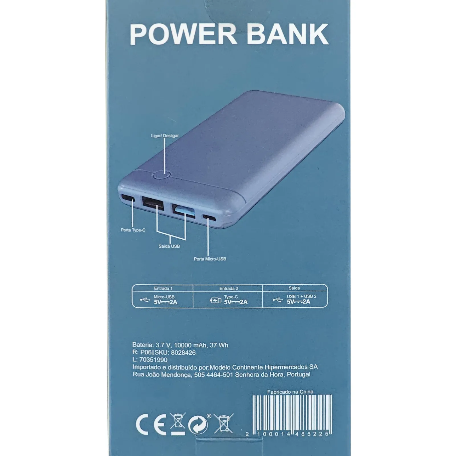 Onetop Power Bank 10.000Mah Azul Fusion