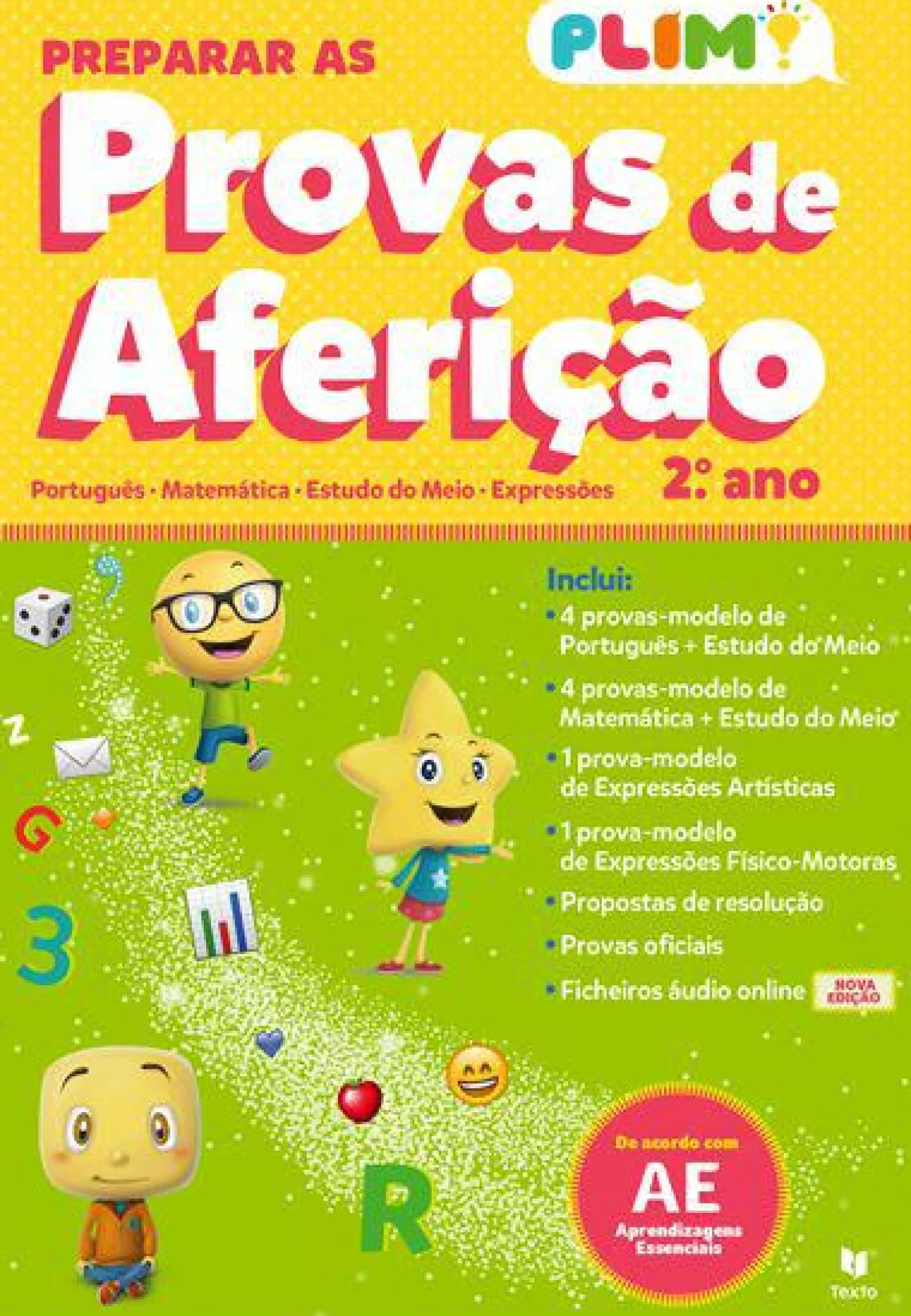 Clearance Texto Editores Preparar as Provas de Aferição Plim! 2.º Ano de Ana Landeiro, Henriqueta Gonçalves, Lília Espadinha, Marisa Costa, Paula Melo e Maria João Dimas