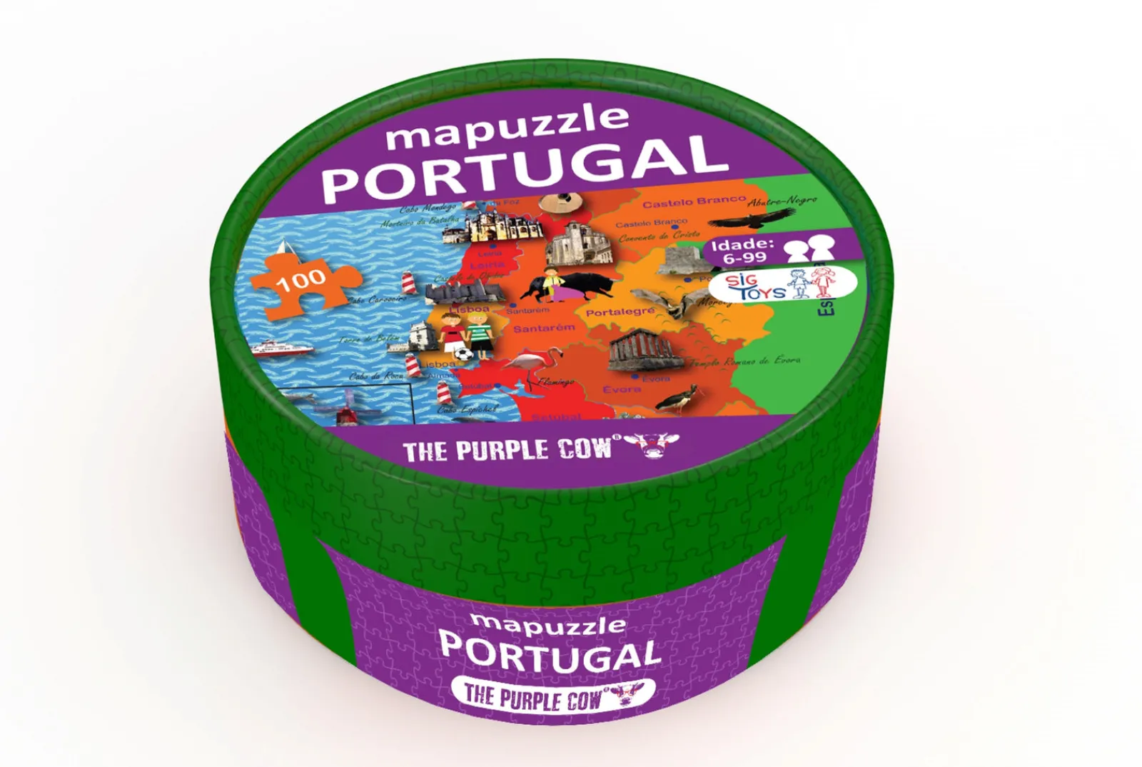 The Purple Cow Puzzle 100 Peças - Mapa De Portugal