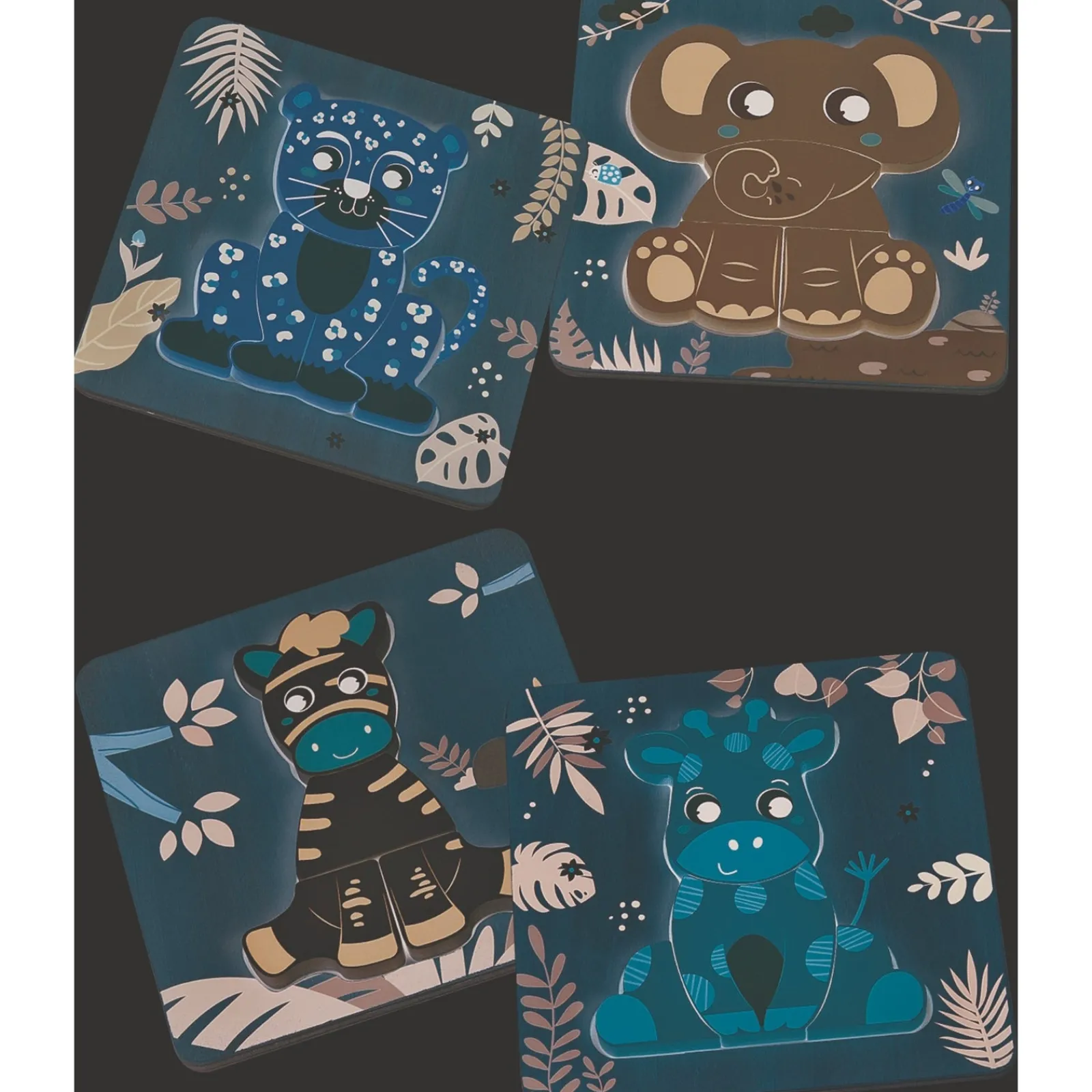 Zoko-Playtogrow Puzzle Animais De Madeira Zoko