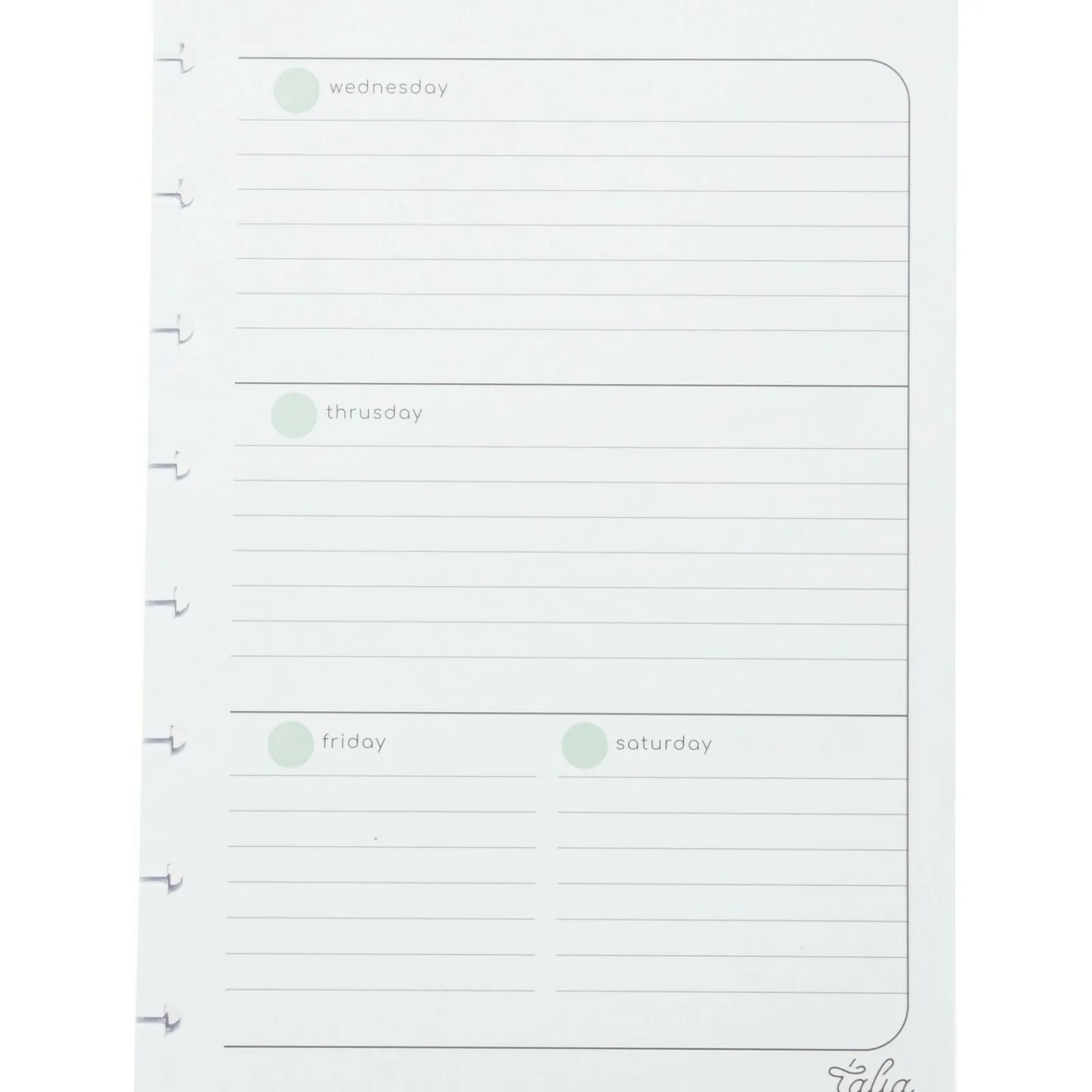 Talia Recarga Planner Smart A5 60F