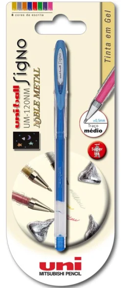 Uni Roller Signo Noble Metal de Tinta Gel Metálica Azul