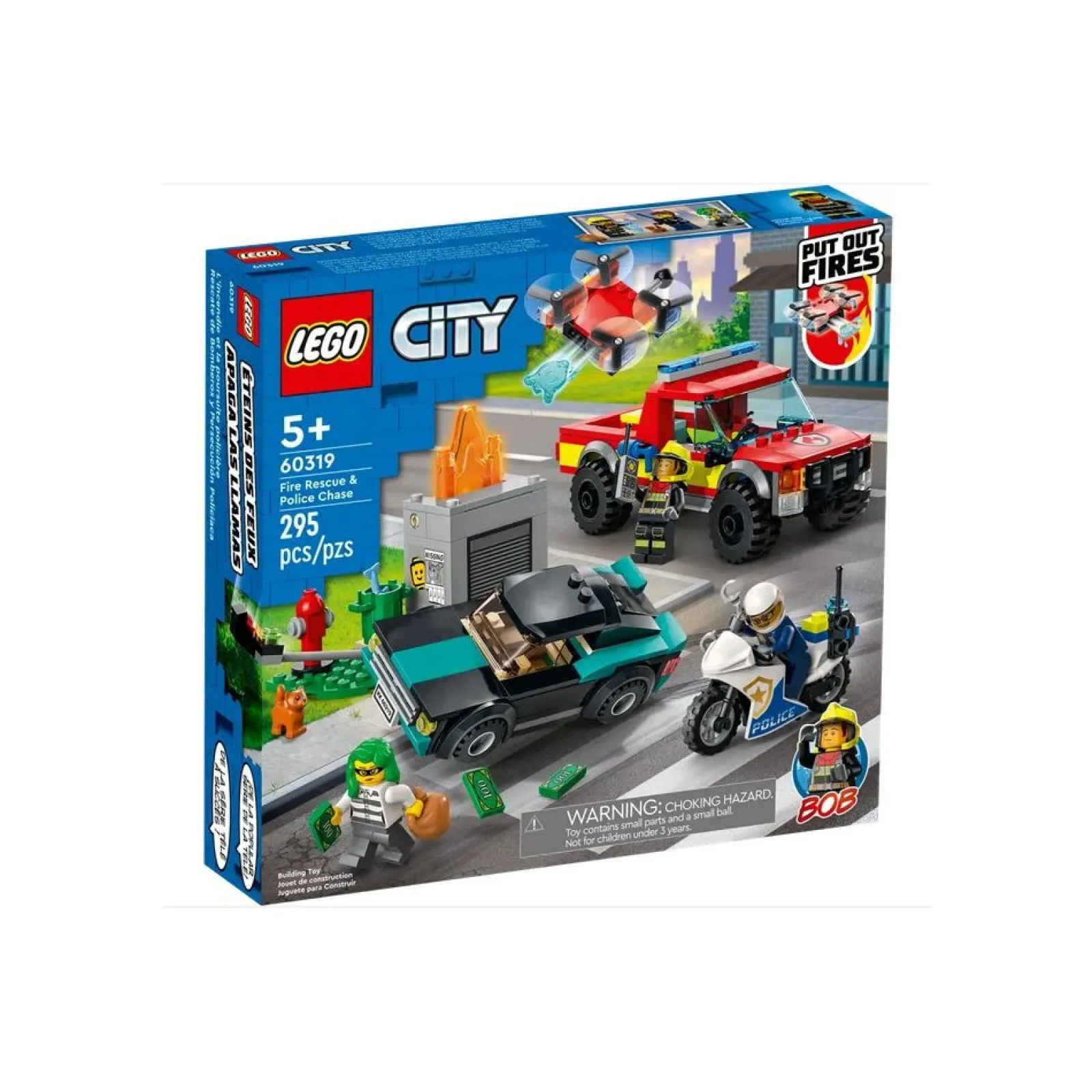 Lego-City Salvamento Dos Bombeiros E Perseguição Policial