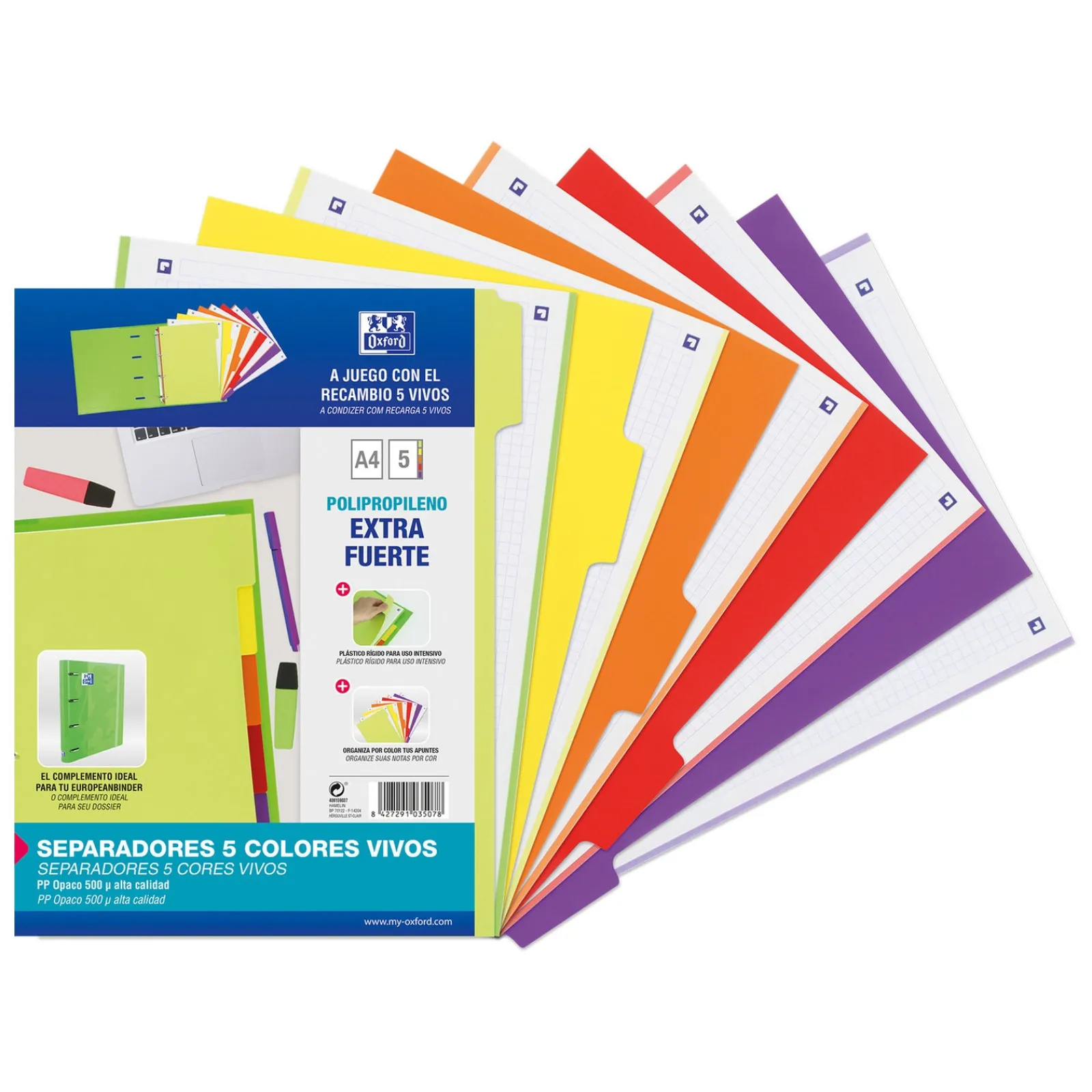 Discount Oxford Separadores A4 500 Micas