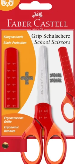 Faber Castell Tesoura Escolar com Proteção Vermelha