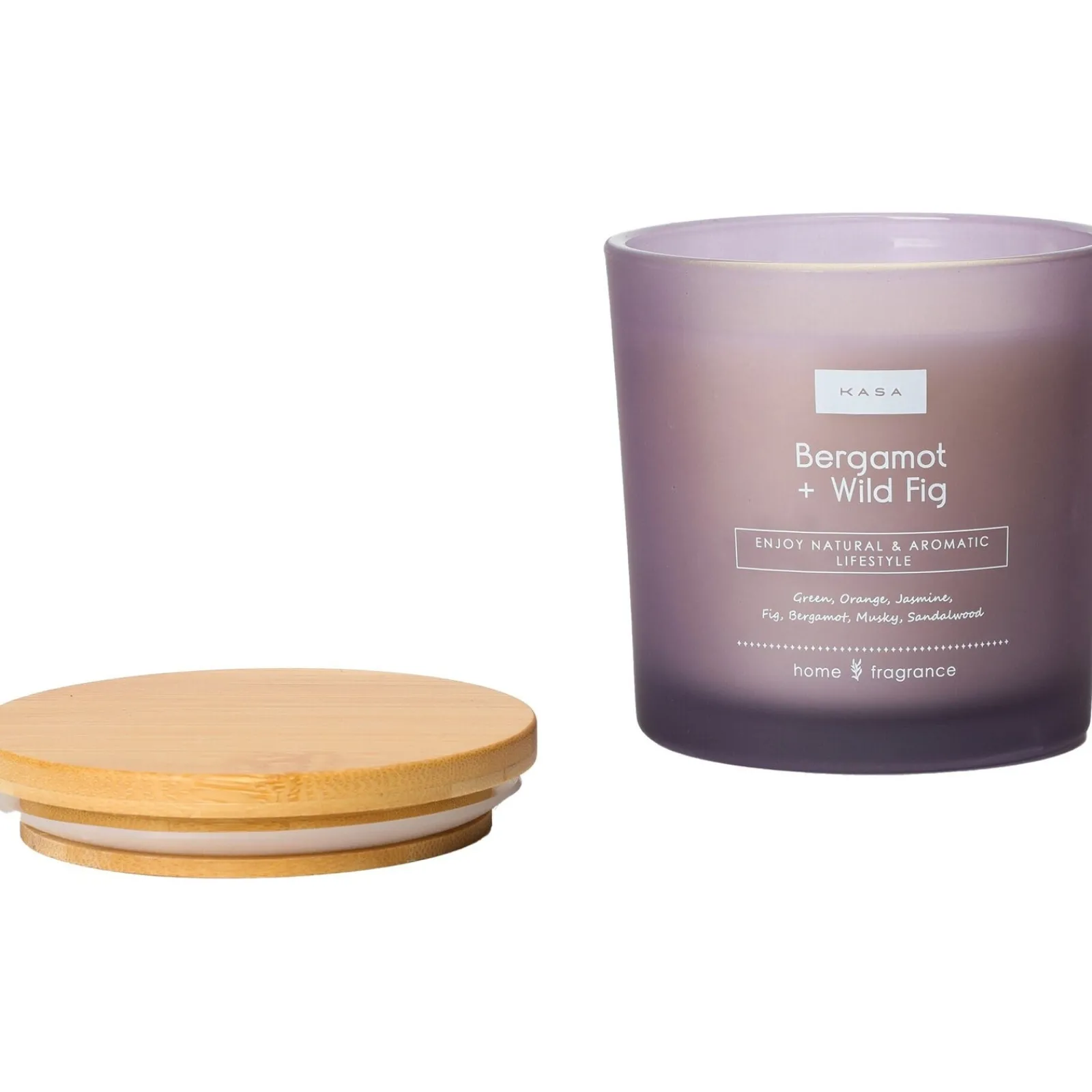 Kasa Vela Copo Lilás Tampa Madeira 2 Pavios