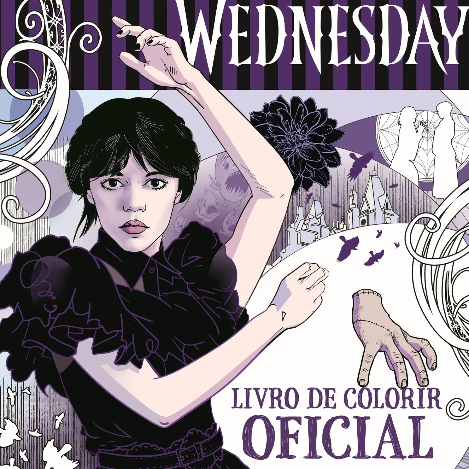 Booksmile Wednesday Livro de Colorir Oficial de Mike Meskin