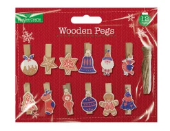 Outlet Gem Xmas Molas De Madeira 12 Pack