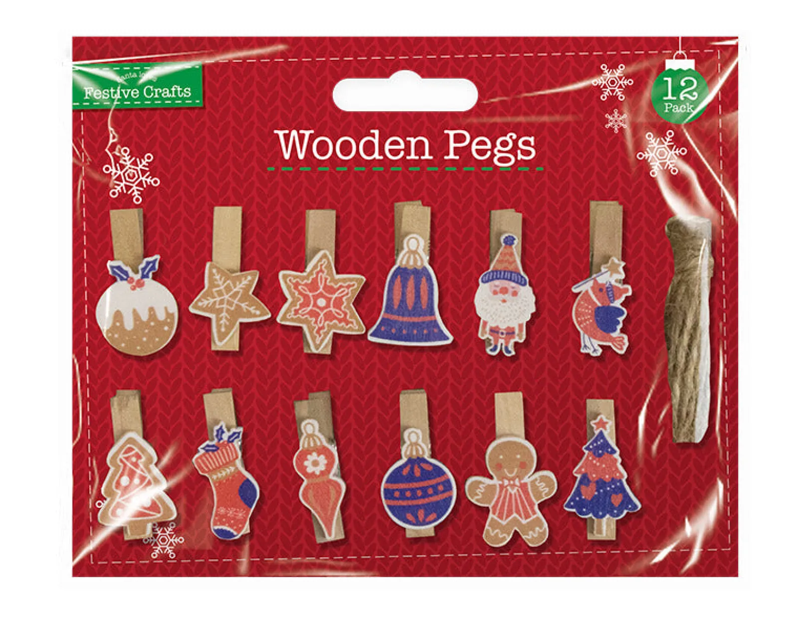 Outlet Gem Xmas Molas De Madeira 12 Pack